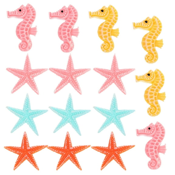 Clispeed 15Pcs Assorted Color Resin Marine Style Charms for Phone Case Hairpin Scrapbook Decor