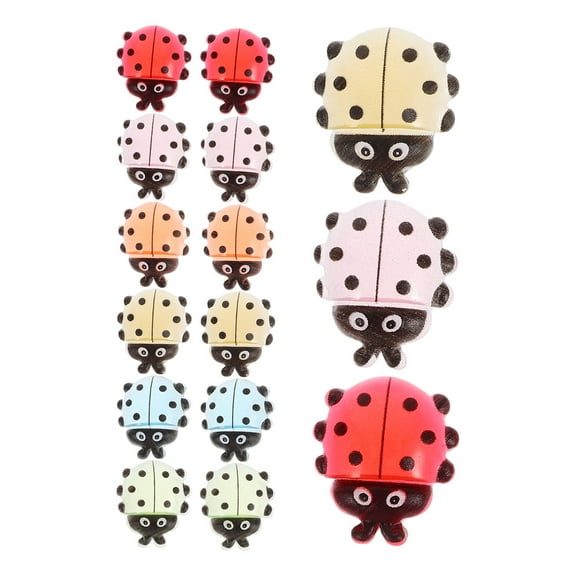 Clispeed 18Pcs Mini Luminous Resin Decoration Tiny Resin Ladybug for Micro Landscape Assorted Color Crafts