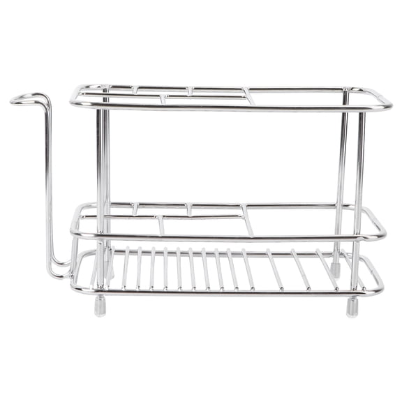 Clispeed 1Pc Plated Silver Bathroom Shower Table Rack Made of Stainless Steel for Shower Storage