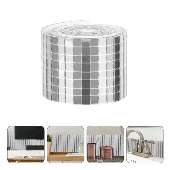 Clispeed 1Pcs Bathroom Tile Stickers 15 Pro Titanium Silver Mirror Decals for Women