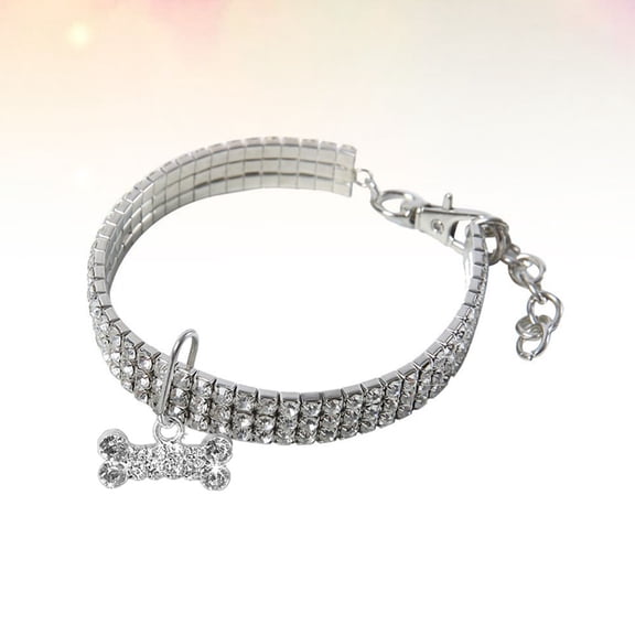 Clispeed Necklace for Dogs Rhinestone Comfortable 1Pcs for Pet