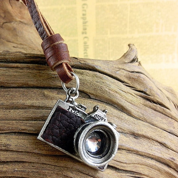 Clispeed Vintage Camera Pendant Necklace with Adjustable Alloy Chain for Men and Women, Retro Style Jewelry