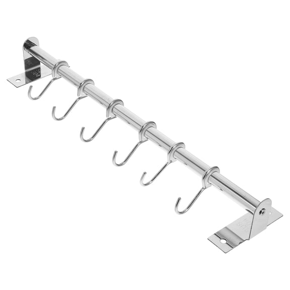 Clispeed Plated Stainless Steel Wall Mount Kitchen Storage Rack with Hooks, No Punch Installation, and Space-Saving