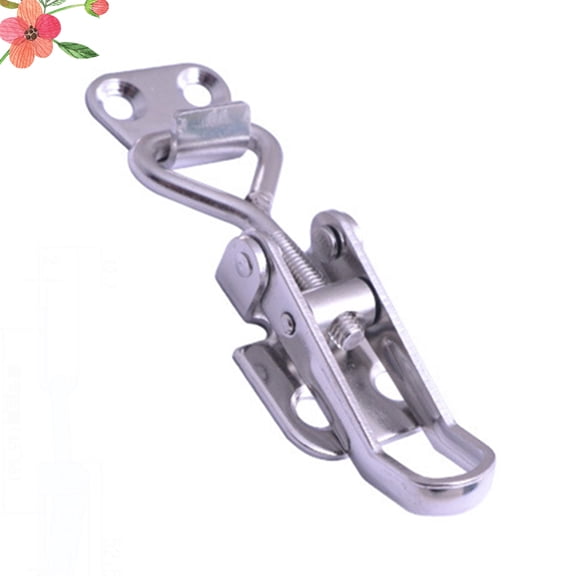 Clispeed 1Pc Metal Toggle Clamp Plated Silver High Strength Wear Resistant for Cupboard Use