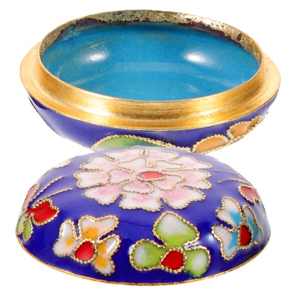 Clispeed Small Cloisonne Jewelry Box Set Vintage Style Storage Organizer for Women Bedroom