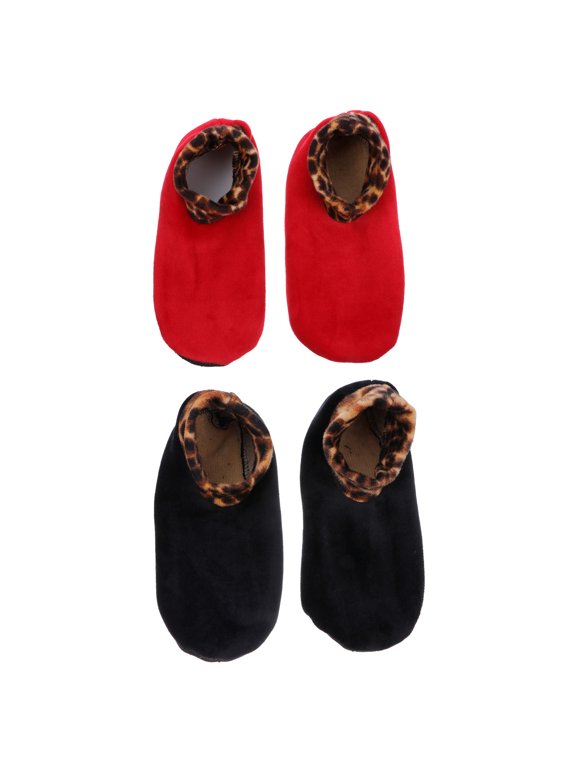 2Pairs Flannel Thicken Leopard Print Socks Lightweight Stylish Socks