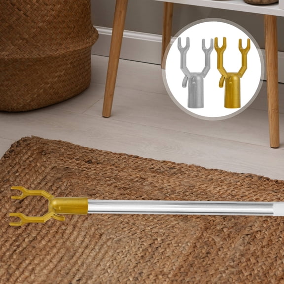 Clispeed 2Pcs Aluminum Alloy Clothes Reaching Pole Forks with Hook for Home Closet Clothes Rail and Tree Branch Support