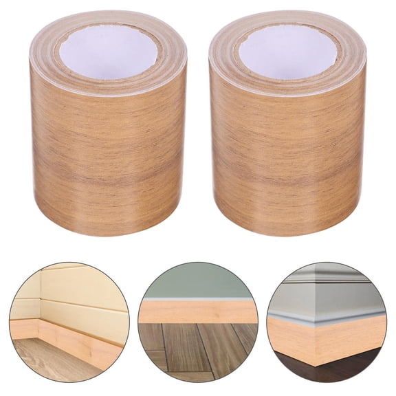 Clispeed 2 Rolls Peel and Stick Baseboard Molding Multi PVC for