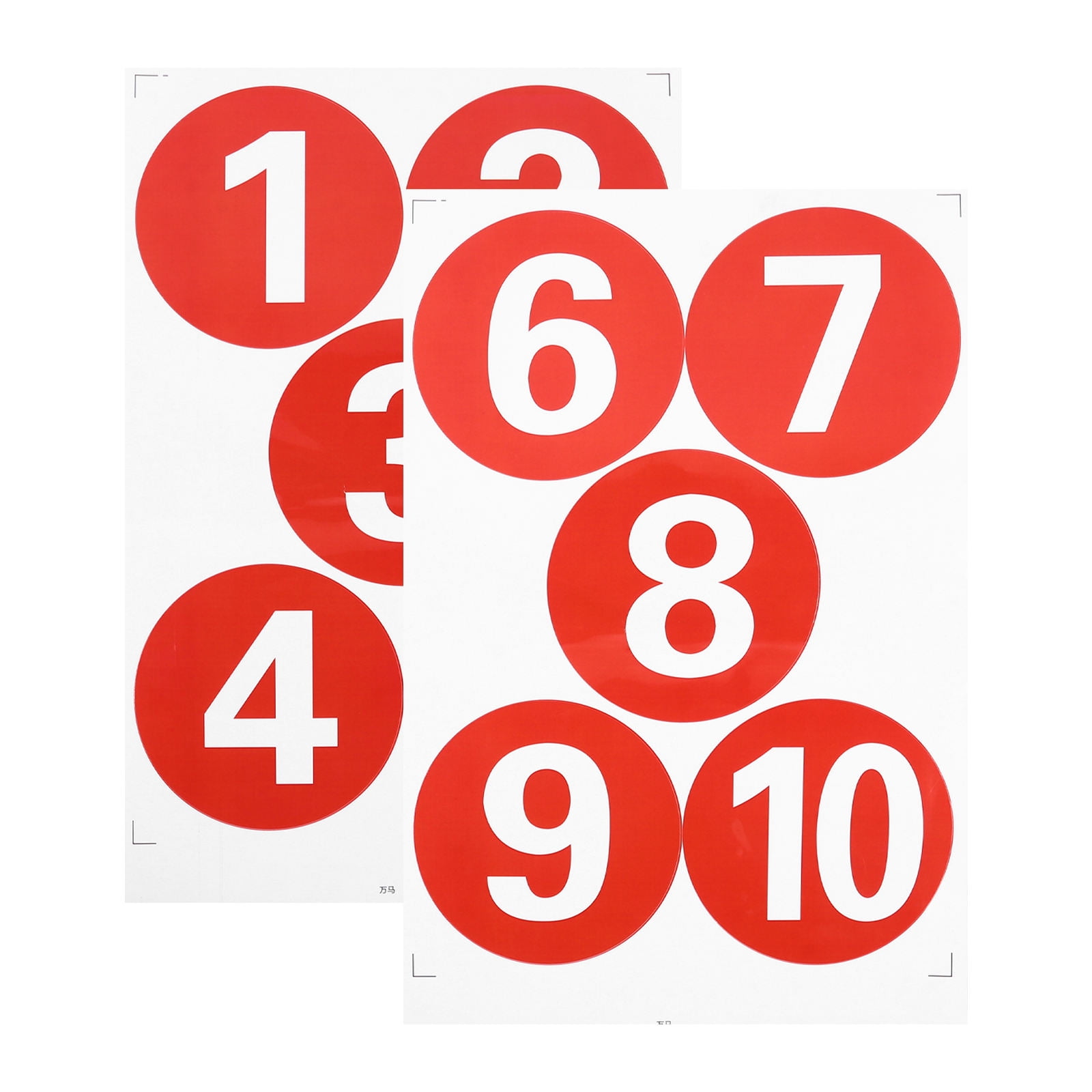 Pvc Numbering Sticker Clispeed Red Waterproof PVC Number Stickers Self Adhesive Round Pasters ...