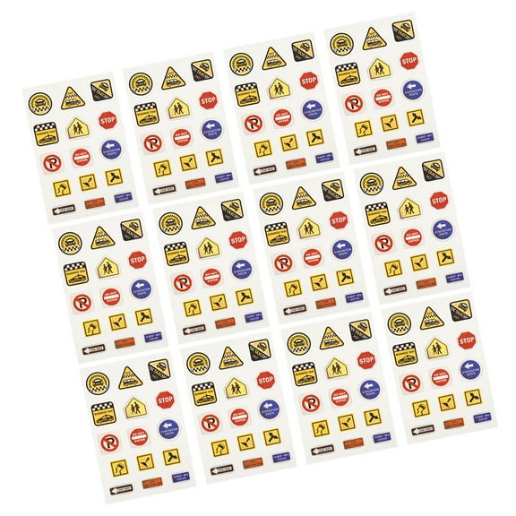 Clispeed Safety Warning Signs Traffic Sign Stickers Realistic Details 20 Sheets