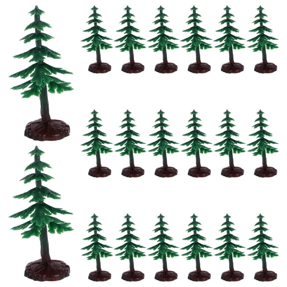 Clispeed Tabletop Christmas Trees 20Pcs, Lifelike Green Plastic for Holiday Decors