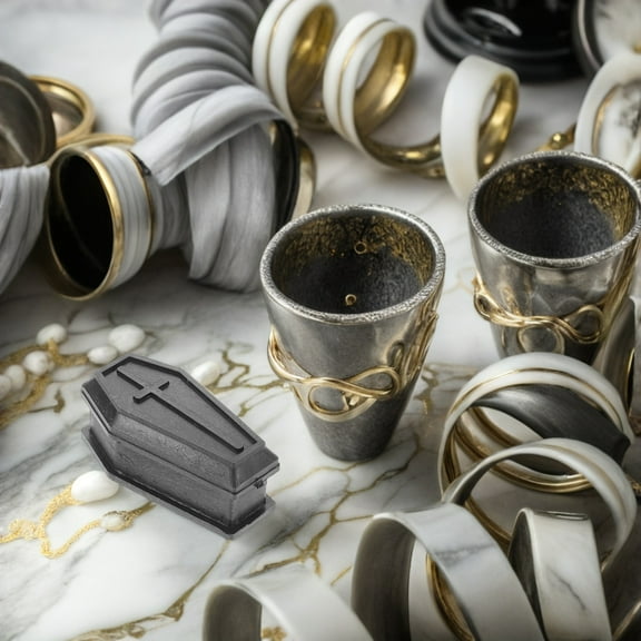 Clispeed Party Favors Black Plastic Coffin Box with Lid for Storage 20Pcs