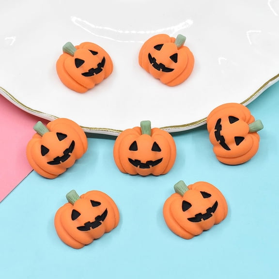 Clispeed 20Pcs Halloween Resin Flatback DIY Pumpkin Embellishments for Scrapbook Ornaments