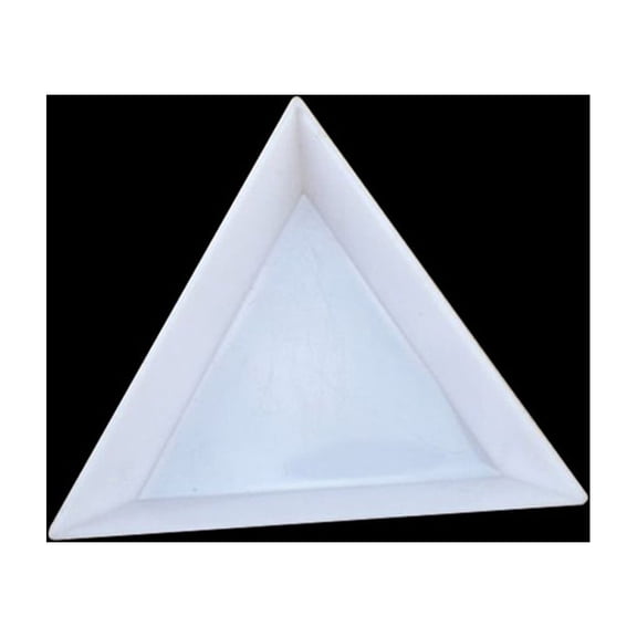 Clispeed Plastic Triangle Bead Sorting Trays Triangular Jewelry Picking Plates 24Pcs White