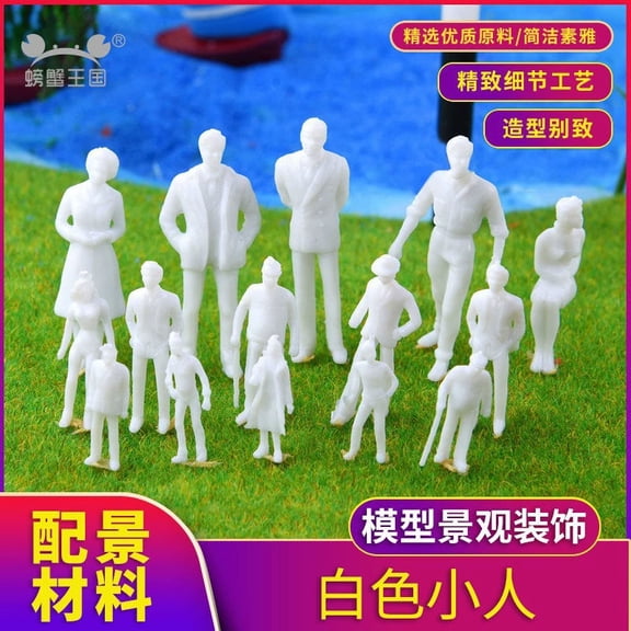 Clispeed 25Pcs Mini People Figures Plastic White Realistic Design For Scene Recreation And Architectural Models
