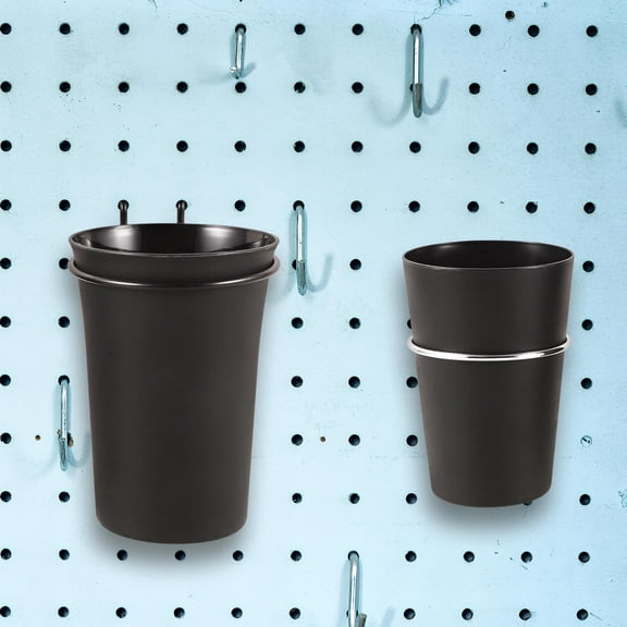 Clispeed 2Pcs Hanging Pegboard Organizer Cups with Hooks for Home Workspace