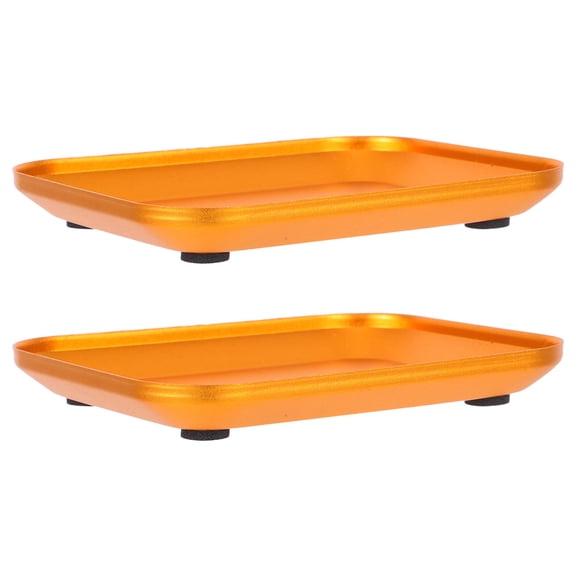 Clispeed 2Pcs Aluminum Alloy Small Parts Trays for Rc Repairs Screw Storage Bowl with Bottom
