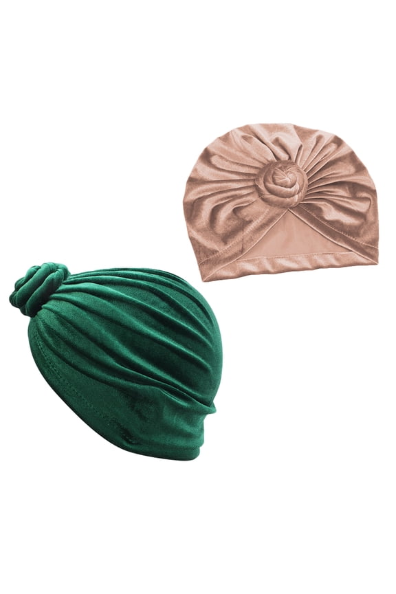 chemo hats for women Turban Hats Polyester Green 2pcs