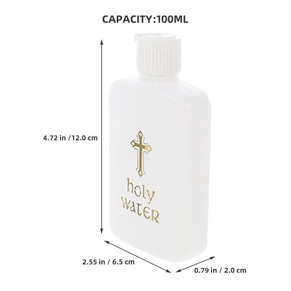Clispeed 2Pcs Refillable Holy Water Bottles For Religious Ceremonies And Home Decoration With White Pe