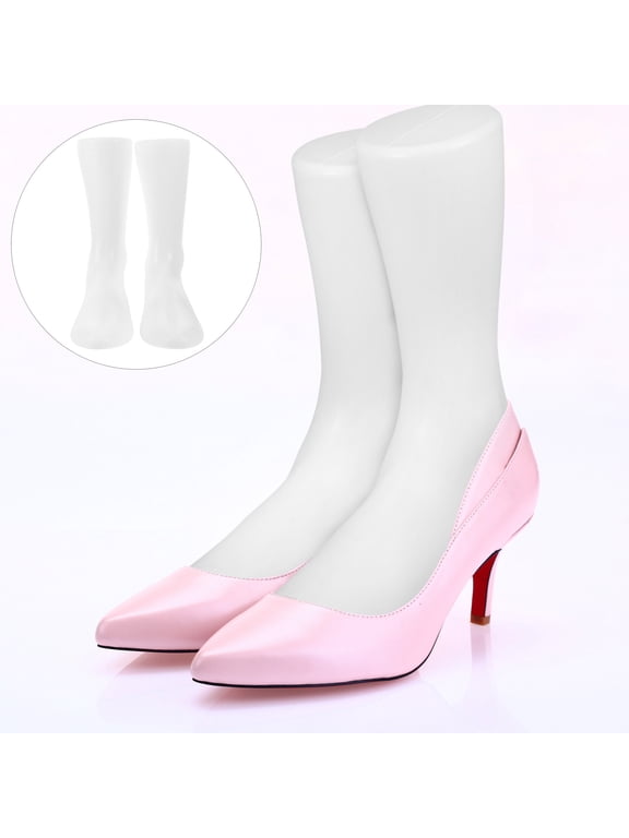 2Pcs Fake Legs Sock Display Foot White Plastic Adult Female Style For Shoe Stores Photography