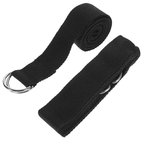 Clispeed 2pcs Compact Exercise Band Cotton Black Maximum Stretch Yoga Supplies