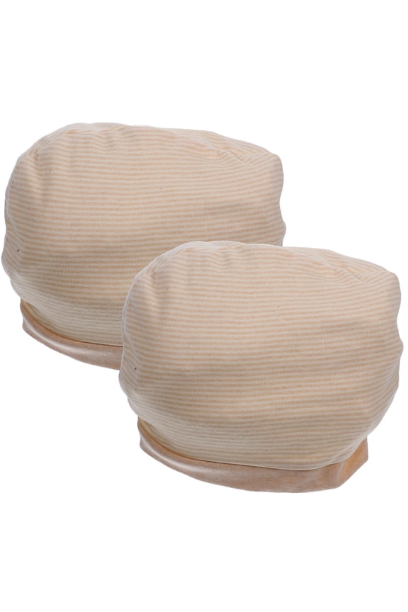 Women's Windproof Postpartum Recovery Hats Cotton Beige 2Pack