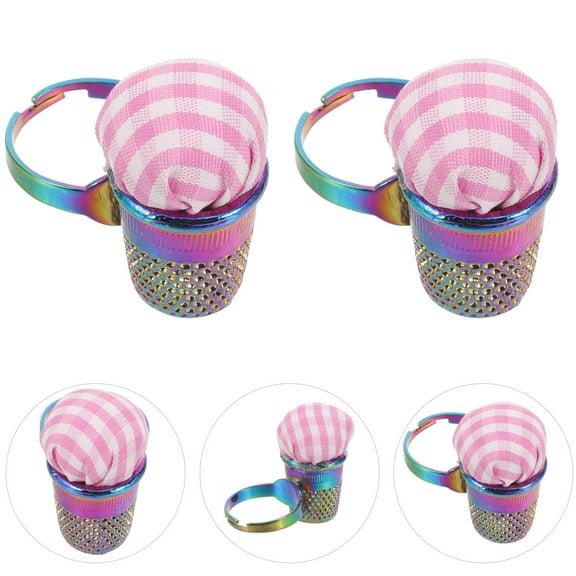 Clispeed 2-Pack Colorful Finger Pin Cushions Sewing Accessories for Household and Craft Use