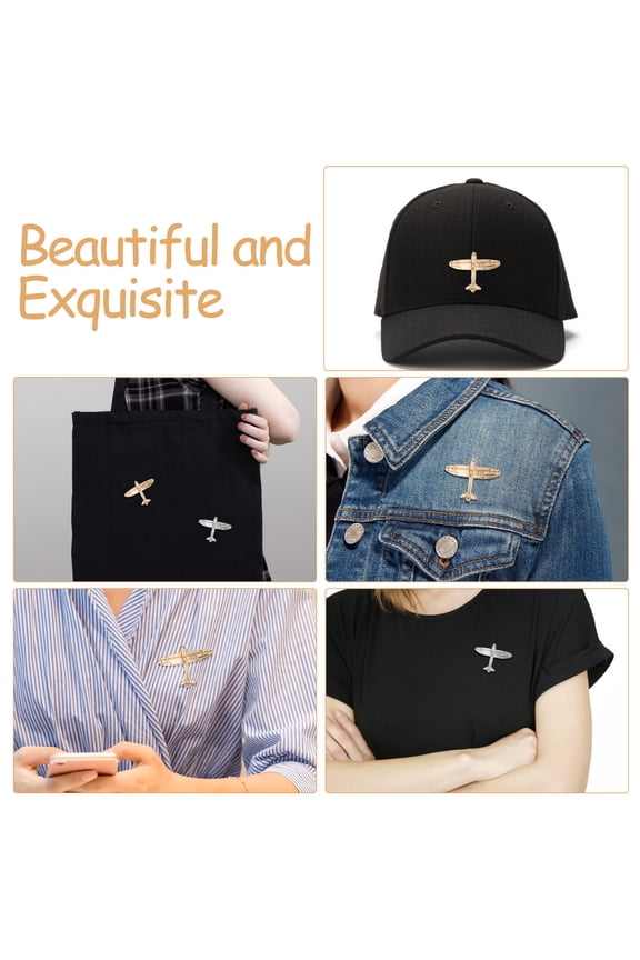 2Pcs Assorted Color Airplane Lapel Pin Formal Travel Badge for Suits and Coats