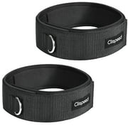 Clispeed 2pcs Ankle Straps Padded D-ring Ankle Calfs for Gym Workouts Cable Machines Leg Exercises (Black)