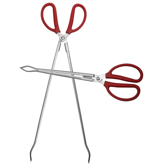 Clispeed Trash Pickup Grabber Stainless Steel Red Clean up Tool for Yard Clean up 2Pcs