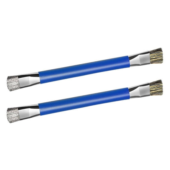 Clispeed Anti-Static Double Head Brush, Blue, Metal and Bristle, for Electronic Use, 2Pcs