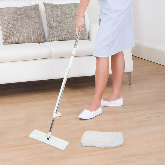 Clispeed 2-Pack Reusable & Washable White Mop Replacement Pads for Kitchen, Floor, and Home Cleaning Tasks