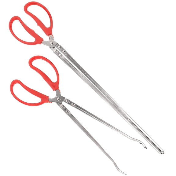 Clispeed 2Pcs Metal Crab Clamp Set Sea Crab Grabber Tong for Outdoor Home Use Assorted Color