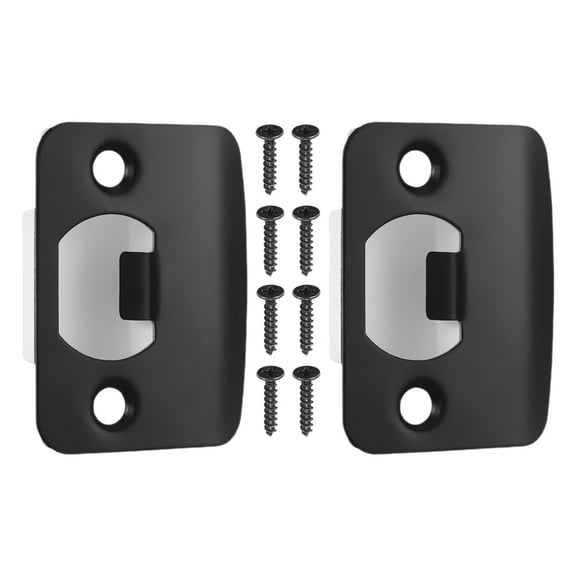 Clispeed 2Pcs Black Stainless Steel Door Plate for Home Metal Deadbolt Lock Replacement