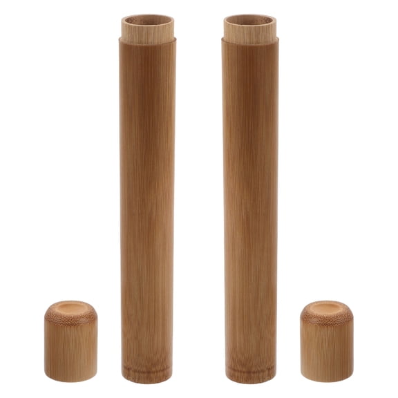 Clispeed 2pcs Portable Toothbrush Holder Lightweight Travel Toothbrush Case Tube For Hiking Design Fits Standard