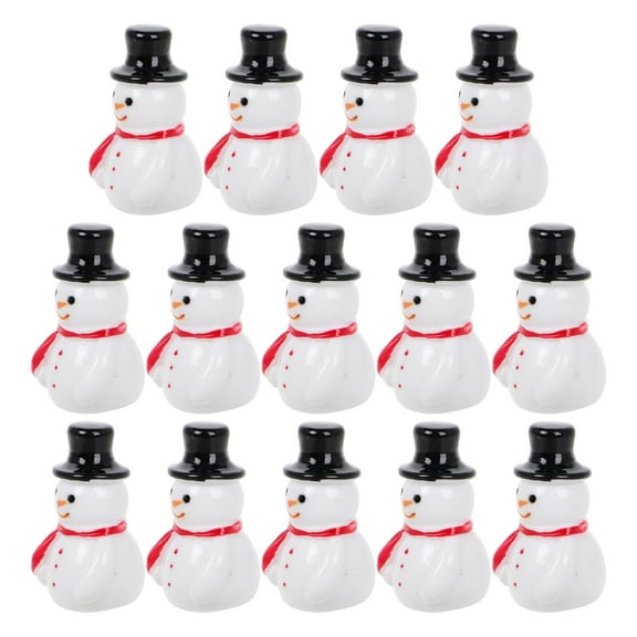 Clispeed 30Pcs Miniature Snow Scenes Snowman Figurines For Holiday Decoration