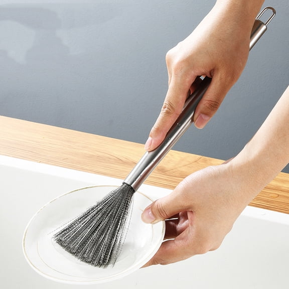 Clispeed 3-Pack Handle Dish Cleaning Brushes for Kitchen, Heavy Duty Scrub Brush Set for Dishes and