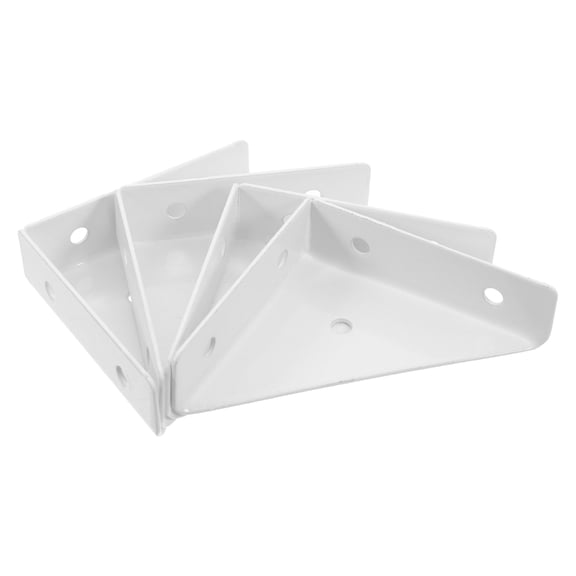 Clispeed 4Pcs White Stainless Steel Angle Brackets for Bed with Triangular Design and Pre Drilled Holes