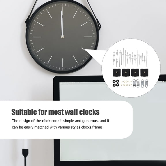 Clispeed Quiet Quartz Clock Movement, White Plastic Mechanism for Wall Clocks, 4 Sets Included