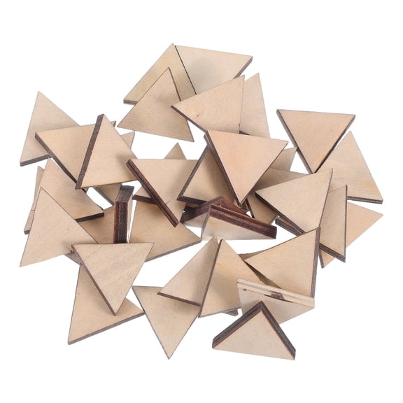 Clispeed 40-Piece Beige Wooden Triangle Craft Kit Decoration Supplies for Arts and Crafts Projects