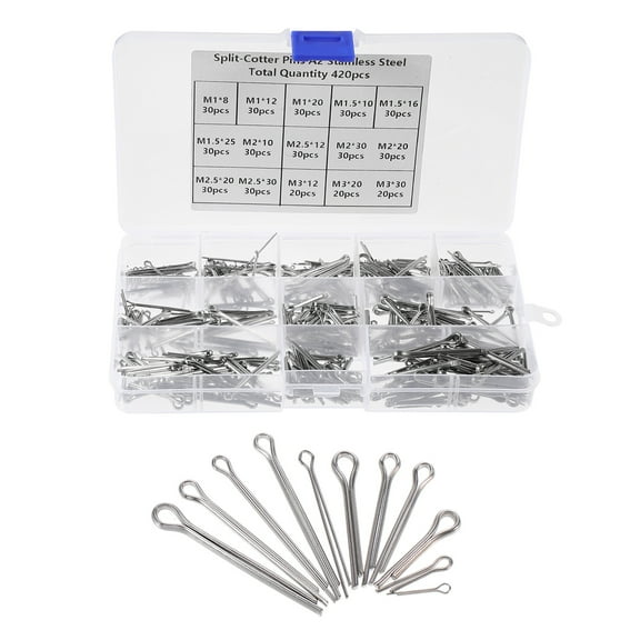 Clispeed 420Pcs Stainless Steel Hitch Pin and Fastener Clip Set Durable Heavy Duty Metal Fastener
