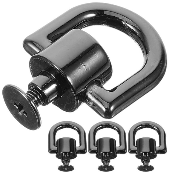 Clispeed Purse Hardware D Rings Zinc Alloy Black 4Pcs