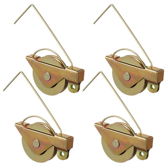 Clispeed 4Pcs Sliding Door Window Pulley Silver Iron Rollers with Tension Spring for Smooth Screen Operation