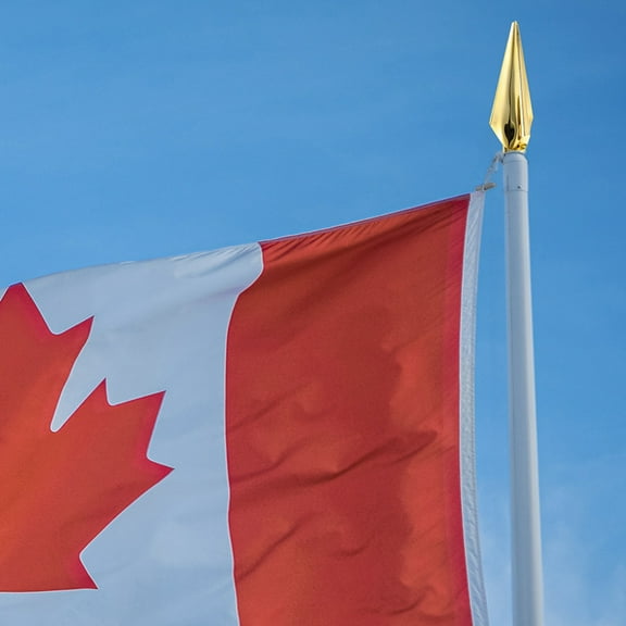 Clispeed 4Pcs Replacement Flagpole Finial Ornament Tops in Golden Plastic for New Building Office Celebration