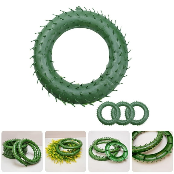 Clispeed 4pcs Craft Wreaths Plastic Green Wreath Forms for Christmas Decorations