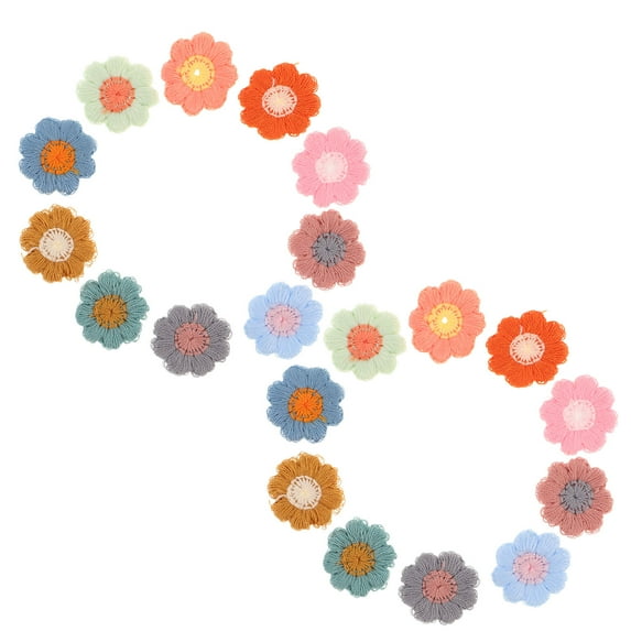 Clispeed 50Pcs Iron on Fabric Applique Patches Small Flower Embroidery for Clothes Bags Shoes