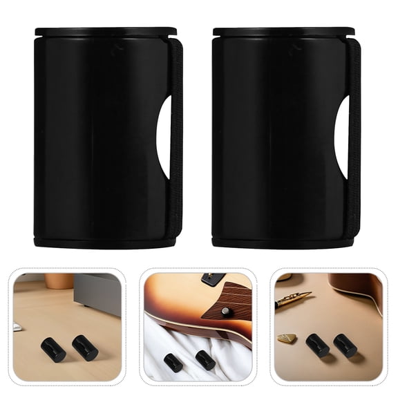 Clispeed 5-Pack Rhythm Finger Sand Shakers with Comfortable Grip for Ukulele Guitar Black Percussion Instruments