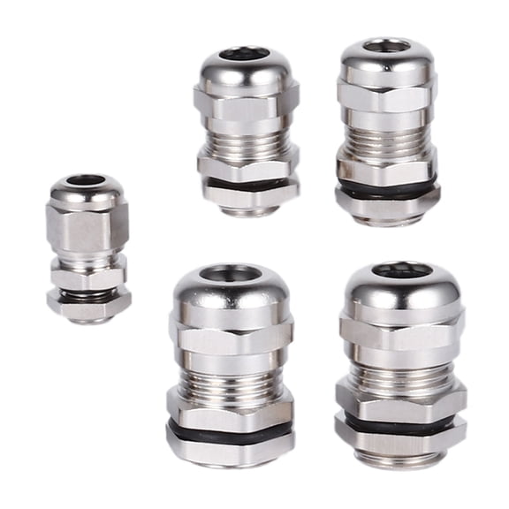Clispeed 5Pcs Plated Silver Metal Waterproof Cable Fastener with Rubber Clamping for Distribution Panels