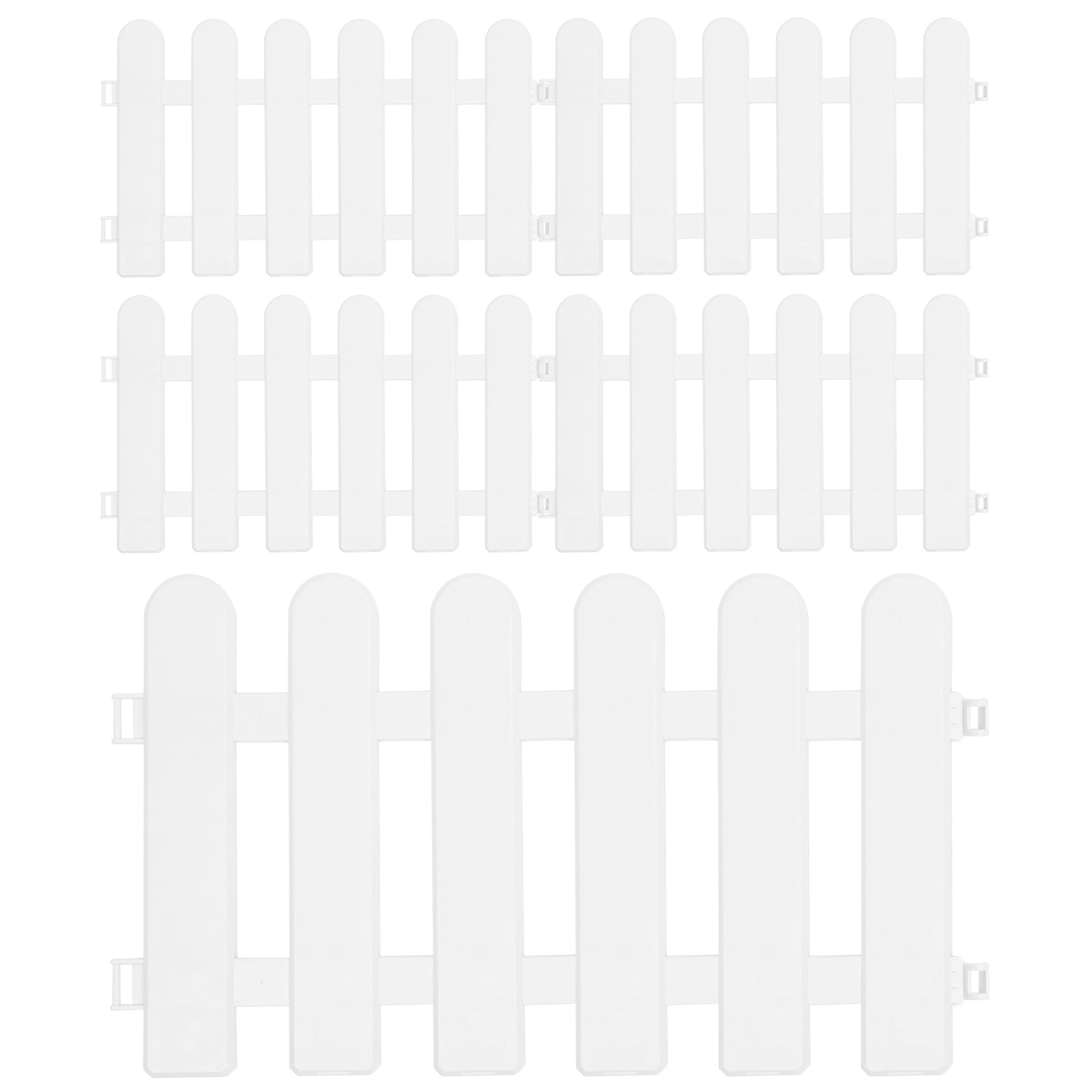 Clispeed White Garden Fence PVC Picket for Courtyard Restaurant Decoration 5Pcs