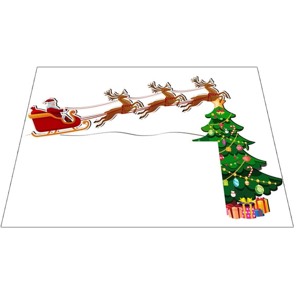 Clispeed Christmas Reindeer Sleigh Multi Wooden Door Frame Adornment for Festive Decor